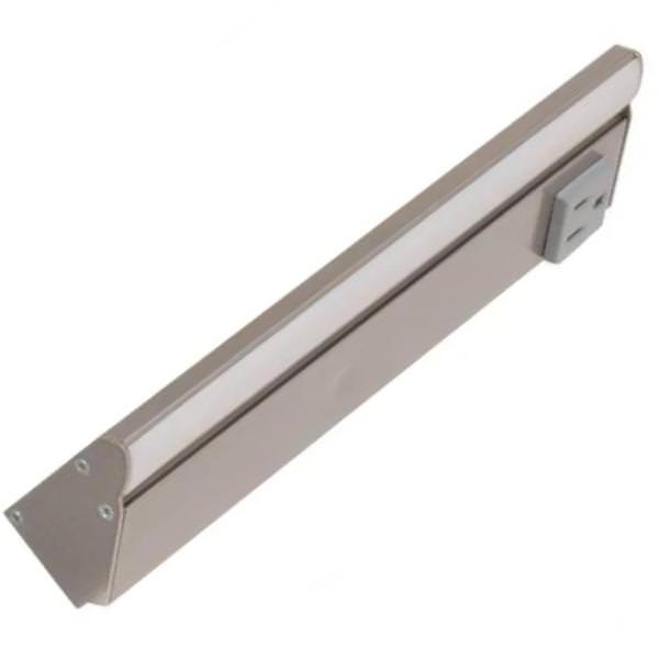 10.5" 4.6 watt 120 volt Tunable Satin Nickel Remote Power Series LED Lighted Power Strip